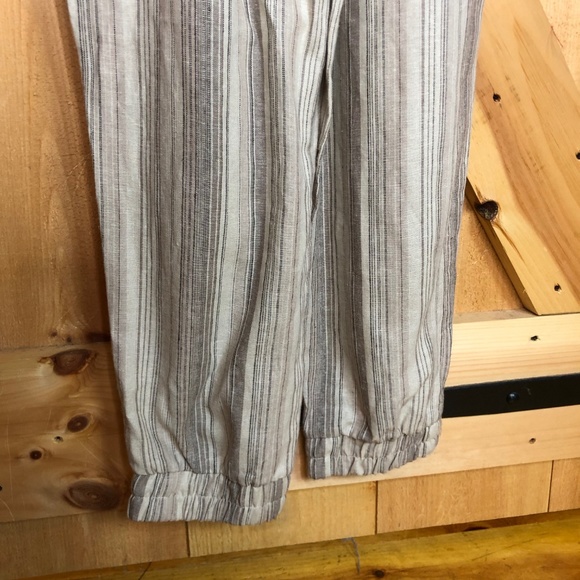 anthro | drew oatmeal striped linen jumpsuit - Picture 4 of 4